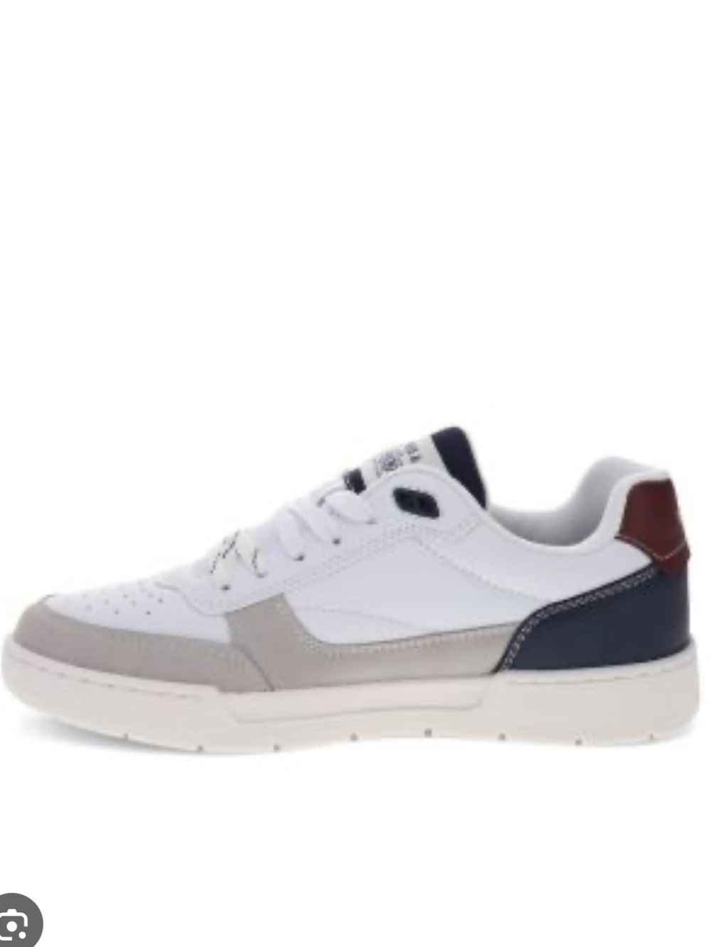 Levi's White Sneakers with Navy, Gray & Burgundy Accents